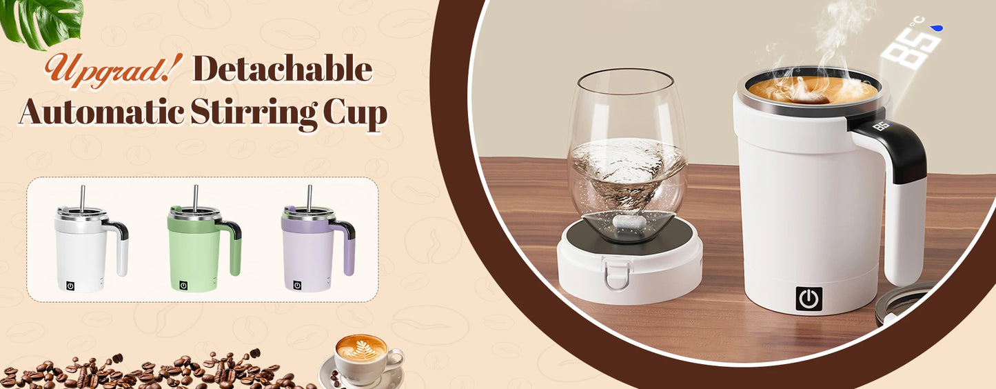 Detachable Self-Stirring Mug – Smart Magnetic Mixer Cup