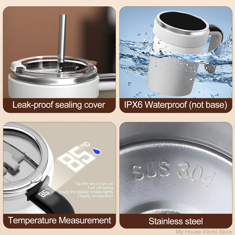 Detachable Self-Stirring Mug – Smart Magnetic Mixer Cup