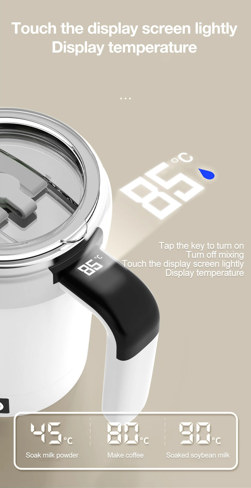 Detachable Self-Stirring Mug – Smart Magnetic Mixer Cup