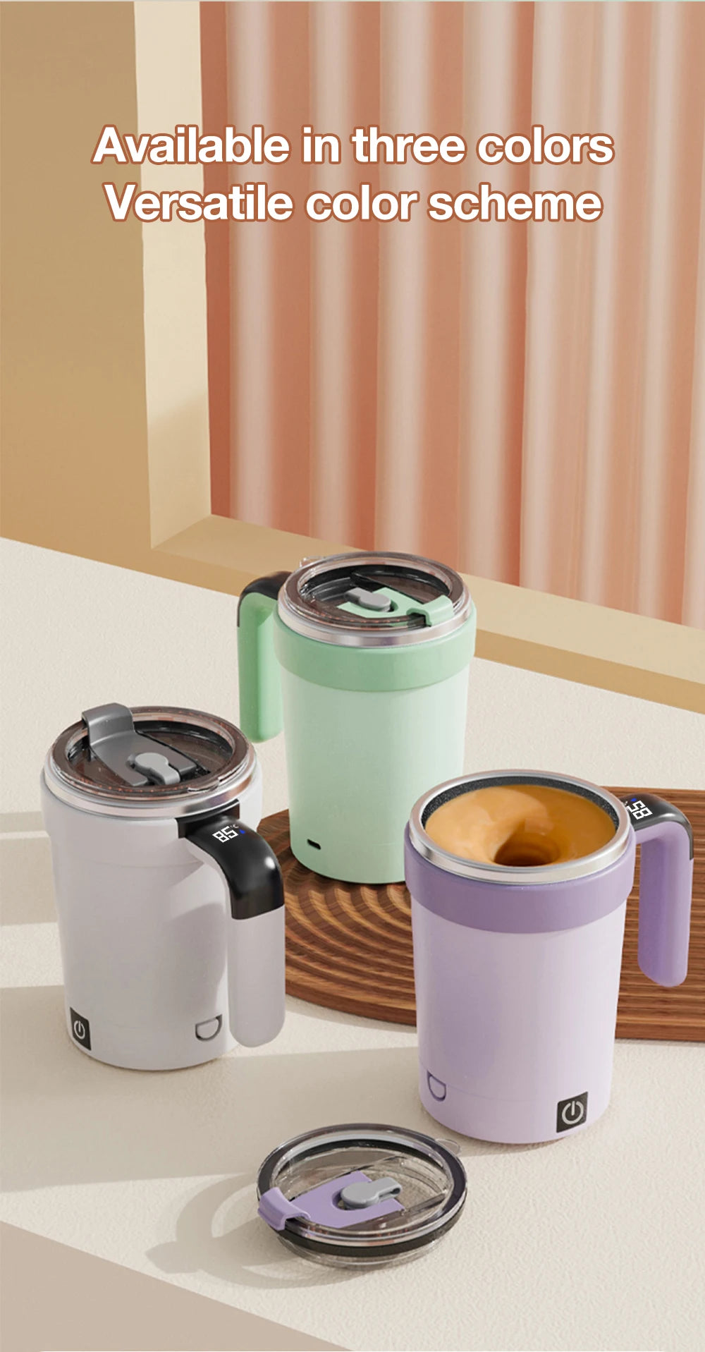 Detachable Self-Stirring Mug – Smart Magnetic Mixer Cup