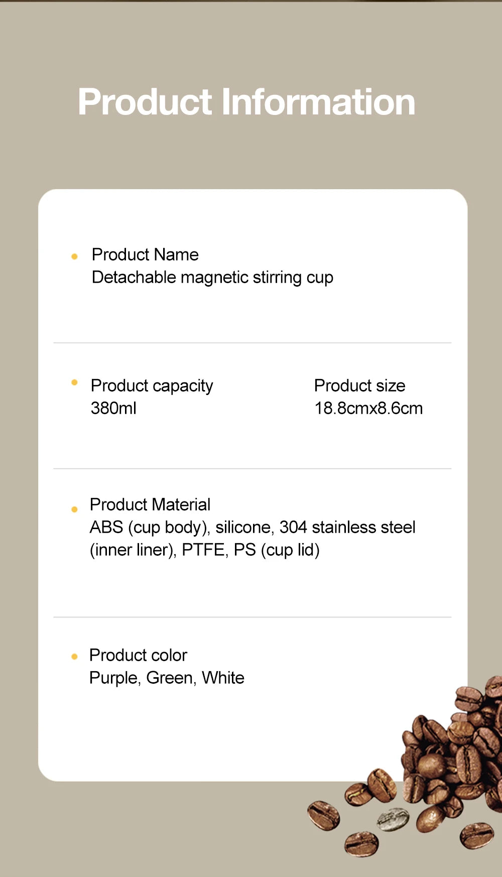 Detachable Self-Stirring Mug – Smart Magnetic Mixer Cup